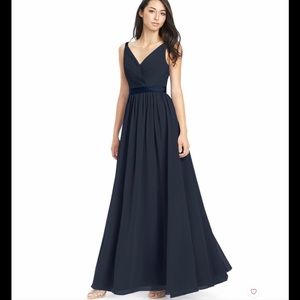 Azazie Women's Size A10 Dark Navy Leanna Bridesmaid's Dress